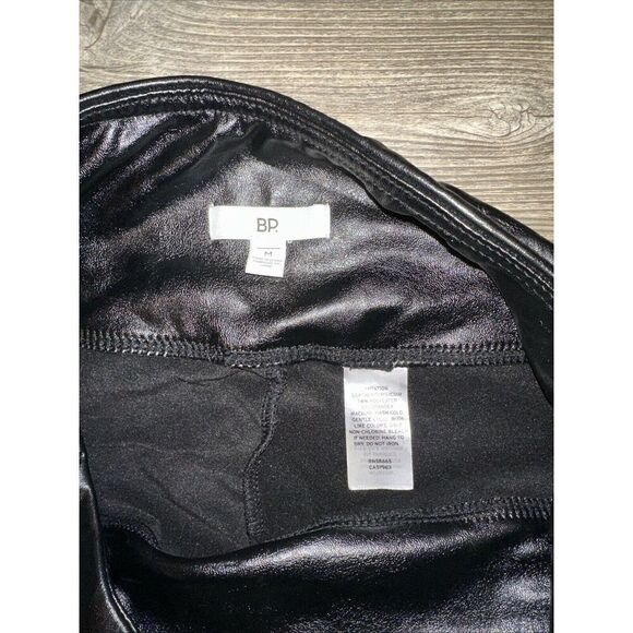 BP Womens High Waisted Faux Leather Pull-On Leggings Black Size Medium. 16 - Picture 3 of 8